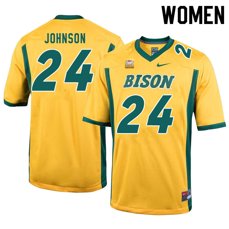 Women #24 Kobe Johnson North Dakota State Bison College Football Jerseys Sale-Yellow